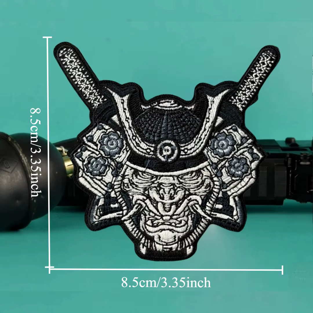 Parche samurái táctico bordado – Insignia militar con velcro - imagen 3