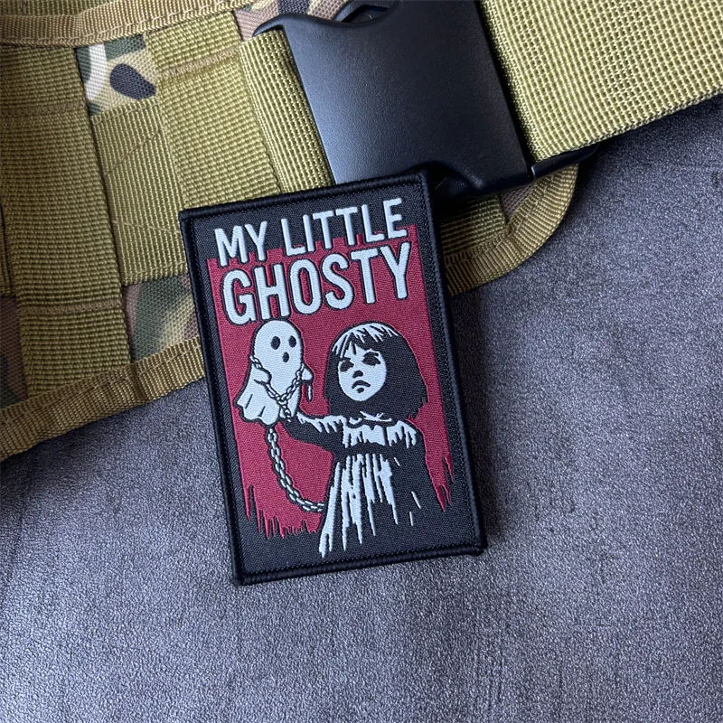 MY LITTLE GHOSTY Parche táctico moral con gancho y bucle para ropa