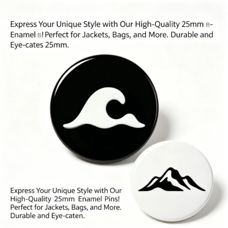 Pin esmaltado táctico montaña ondulada – broche minimalista