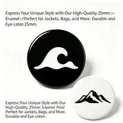Pin esmaltado táctico montaña ondulada – broche minimalista