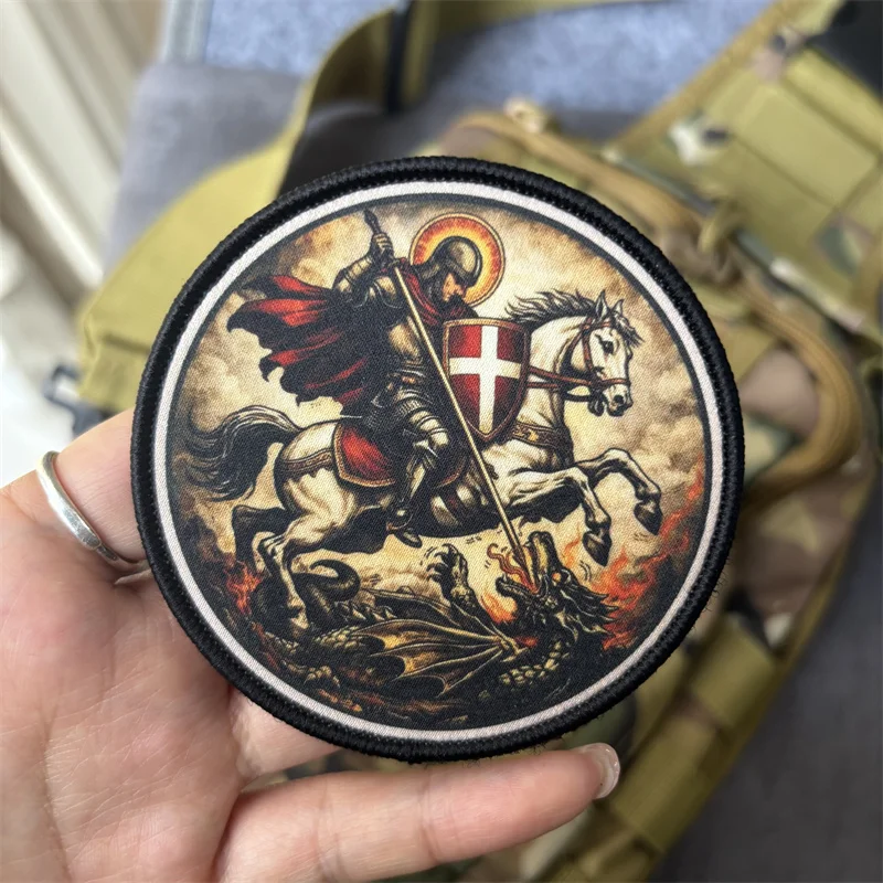Parche táctico San Jorge bordado militar con velcro para ropa - imagen 2