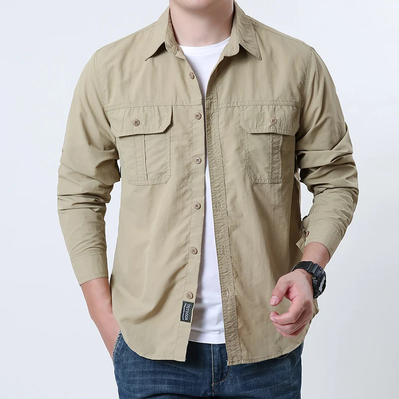 Camisa ligera de hombre para exterior y viajes