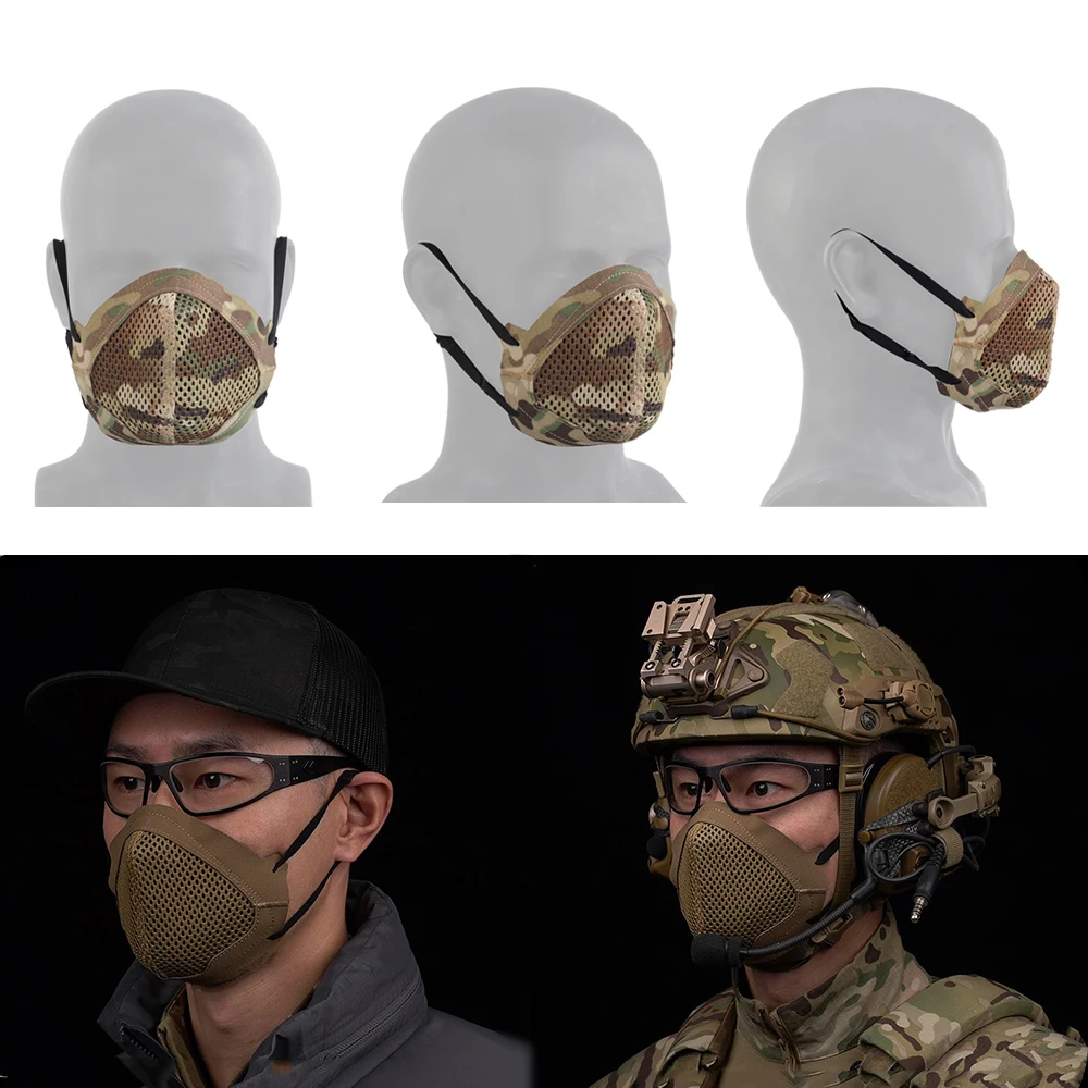 Máscara táctica Airsoft con filtro, transpirable y elástica ajustable - imagen 5