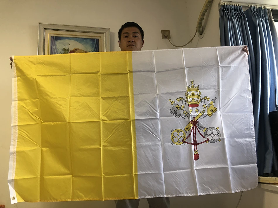 SKY FLAG Bandera Cristiana de Poliéster – Iglesia y Ciudad del Santo