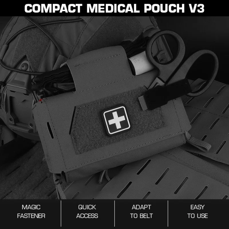 Bolsa compacta de primeros auxilios V3 en uso exterior