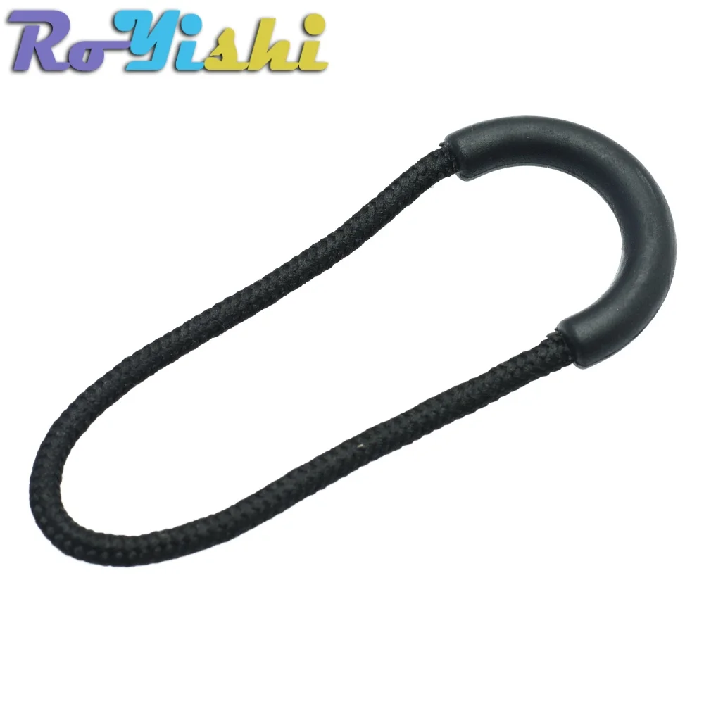 Tirador cremallera hebilla paracord negro para mochila o ropa - imagen 3