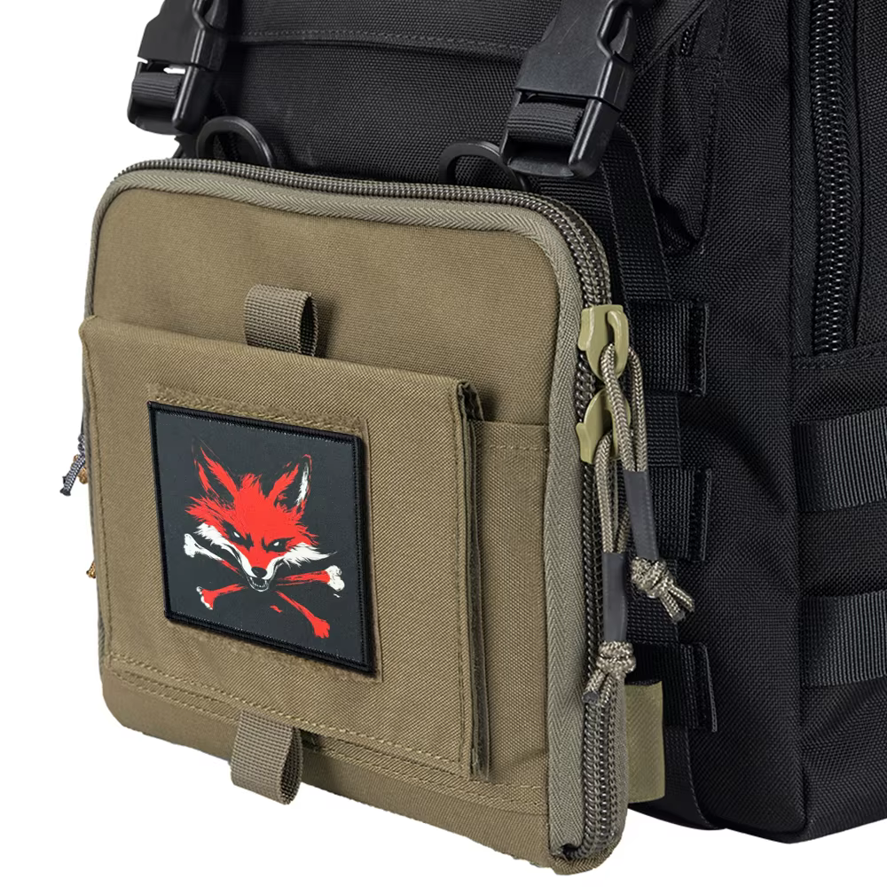 Parche táctico zorro rojo pirata insignia moral con velcro - imagen 3