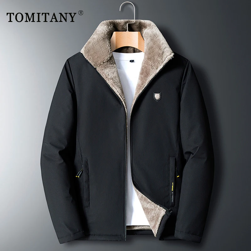 Parka de lana invierno hombre cuello alto forro polar táctico - imagen 4