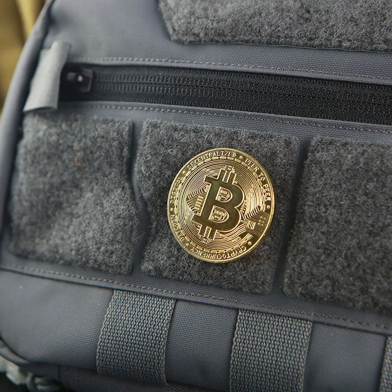 Parche táctico metálico Bitcoin BTC para chaleco y mochila MOLLE