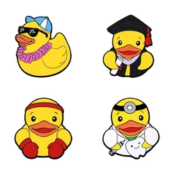 Pin esmaltado pato y capibara de solapa, animales de dibujo animado