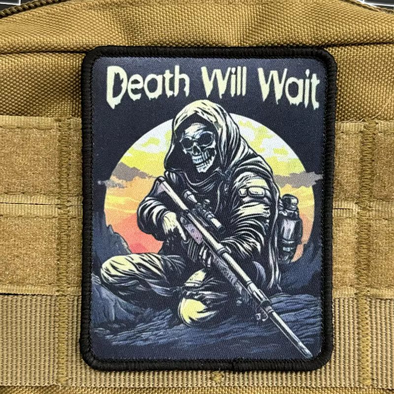 Parche táctico calavera Reaper - gancho y bucle para mochila - imagen 5