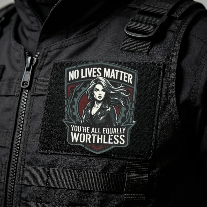 Parche táctico anime No Lives Matter con gancho y bucle para mochila - imagen 2
