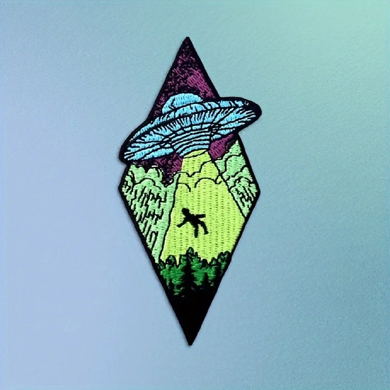 Parche bordado alien UFO – Para planchar o coser en ropa y mochilas
