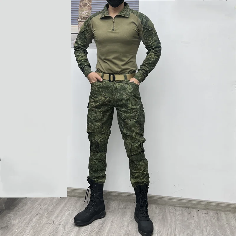 Conjunto camuflaje EMR táctico exterior multibolsillos ajuste ceñido