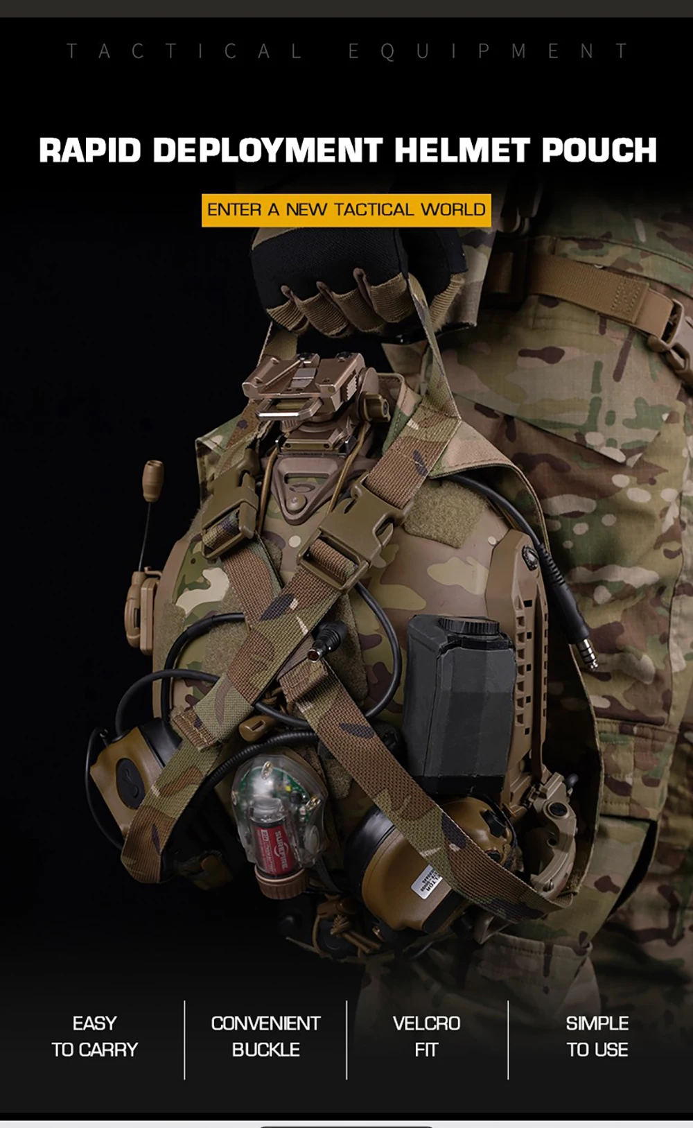 Bolsa táctica para casco con diseño compacto