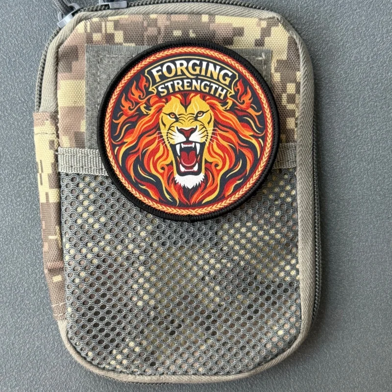 Parche táctico león moral, gancho y bucle para ropa o mochila