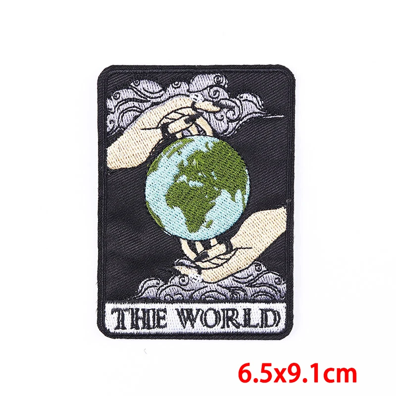 Parche bordado de calavera estilo tarot termoadhesivo para ropa y mochilas