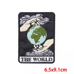 Parche bordado de calavera estilo tarot termoadhesivo para ropa y mochilas
