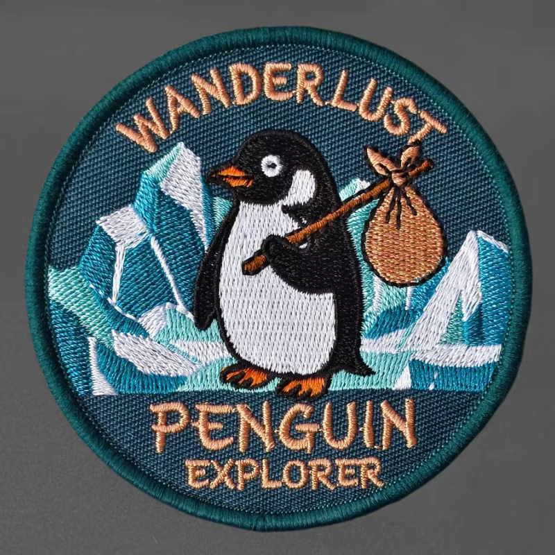 Parche bordado táctico PENGUIN EXPLORER con velcro para chaleco - imagen 4