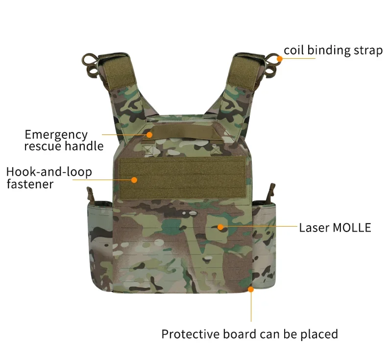 Chaleco táctico modular MOLLE PALS perfil bajo hebilla rápida - imagen 2