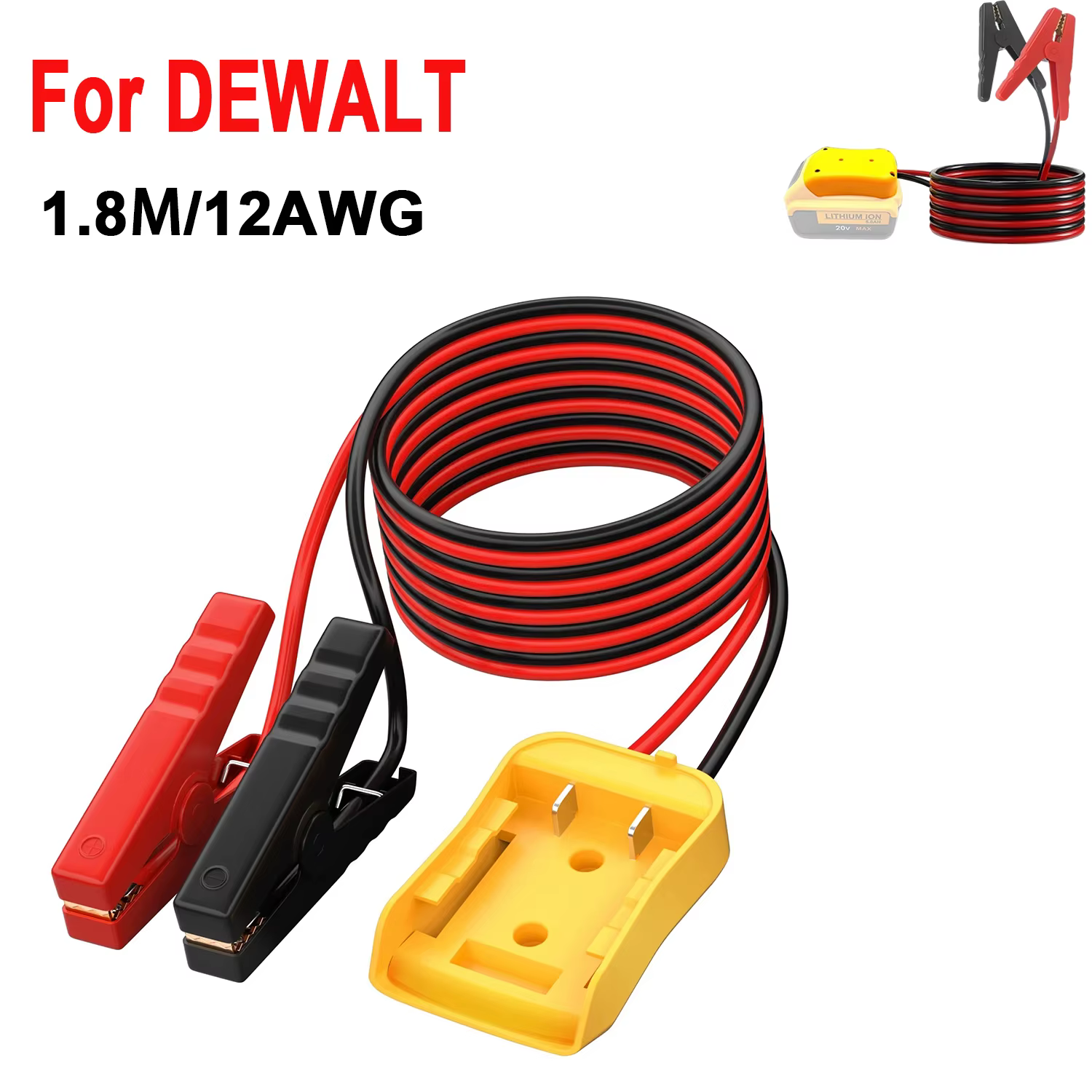 Adaptador de batería con pinza de cocodrilo para Milwaukee y Dewalt