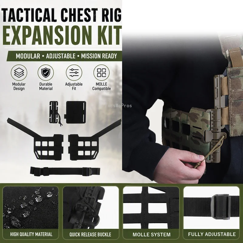 Kit expansión chaleco táctico airsoft HX – Panel frontal MOLLE - imagen 5