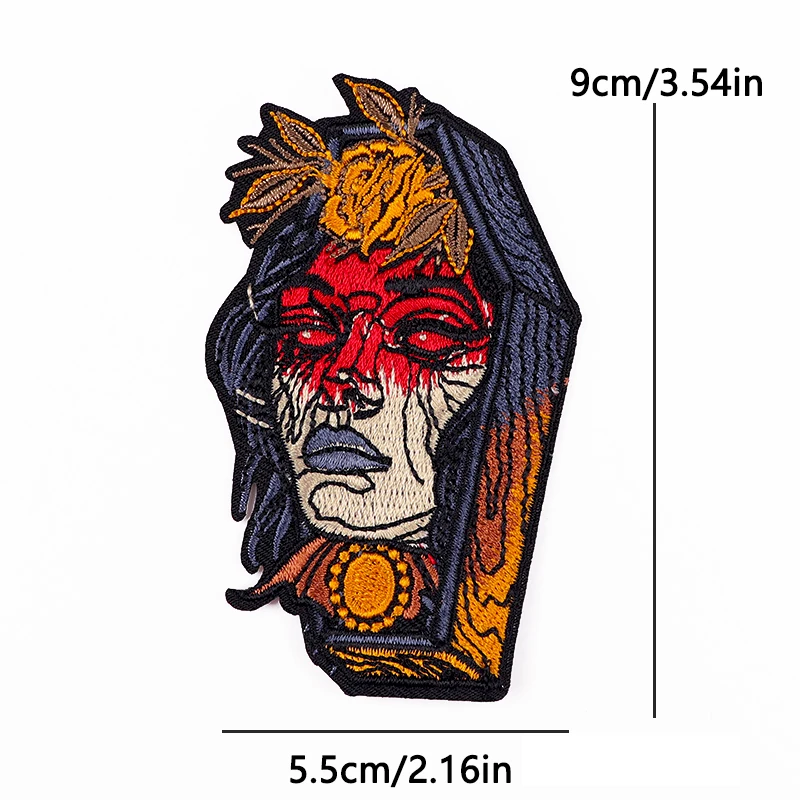 Parche termoadhesivo calavera punk – bordado fusible para coser - imagen 5