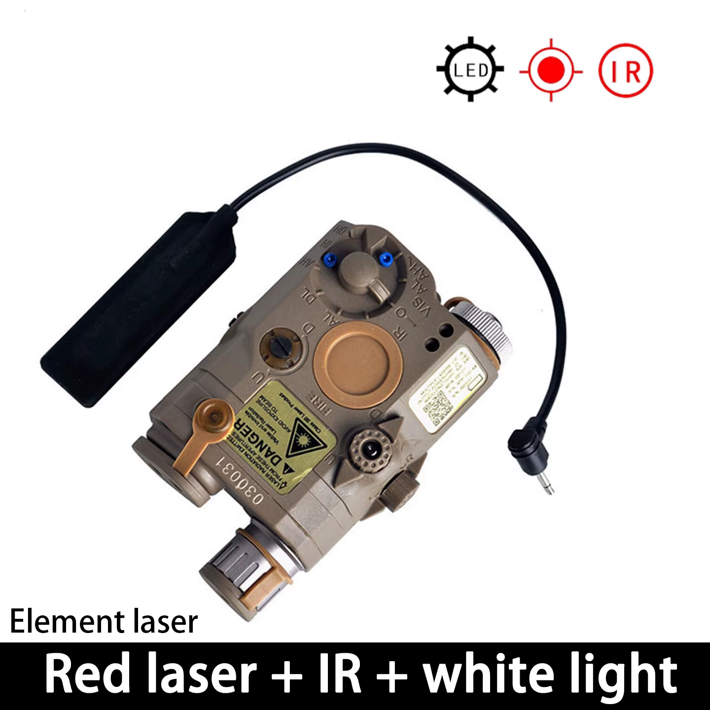 Iluminador IR y luz verde riel Picatinny 20 mm multifunción - imagen 2