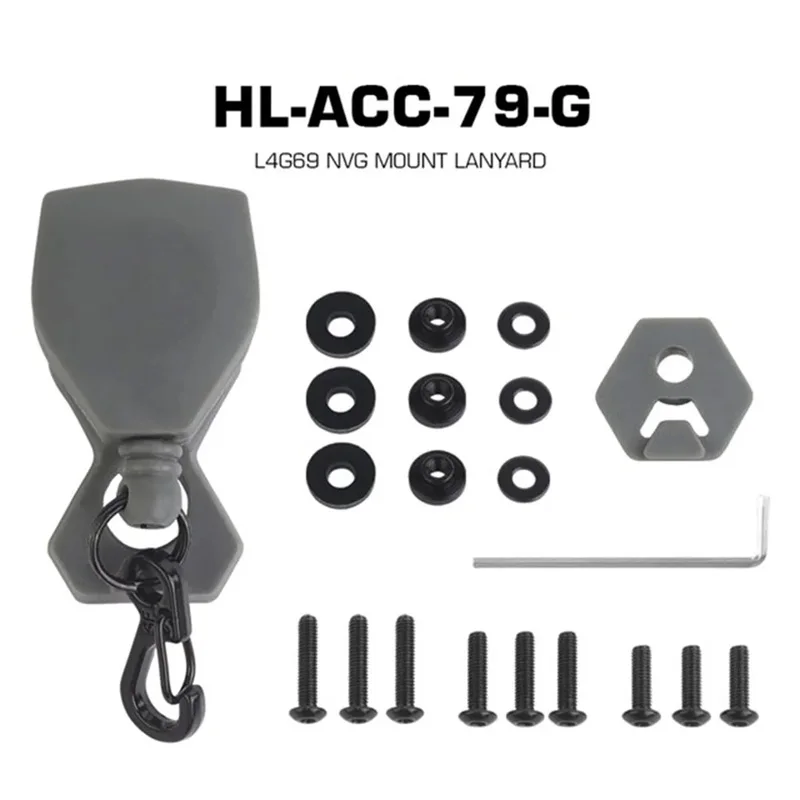Cuerda seguridad casco táctico NVG antipérdida con soporte fija - imagen 3