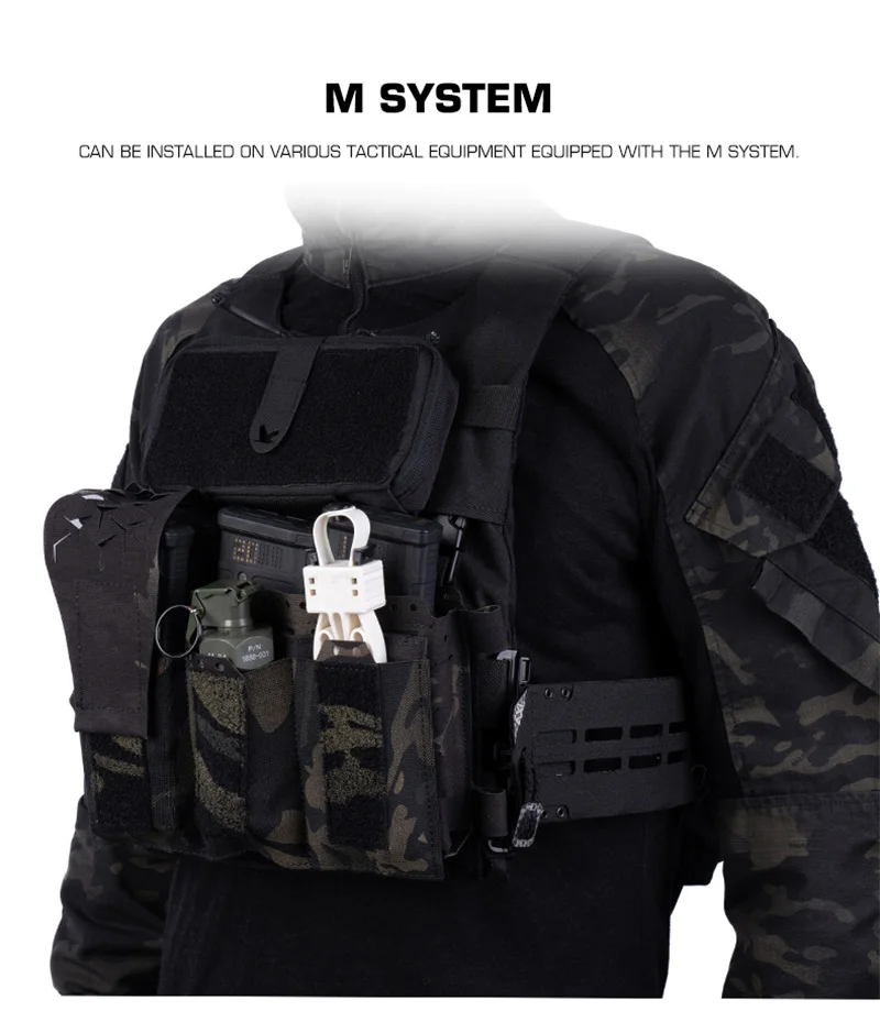 SP portacargador individual 5.56 Triple Elastic MOLLE con asa y lazo - imagen 3