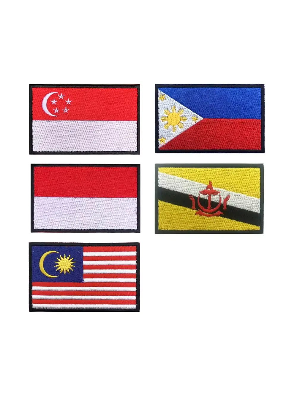 Parche bordado de bandera con acabado detallado