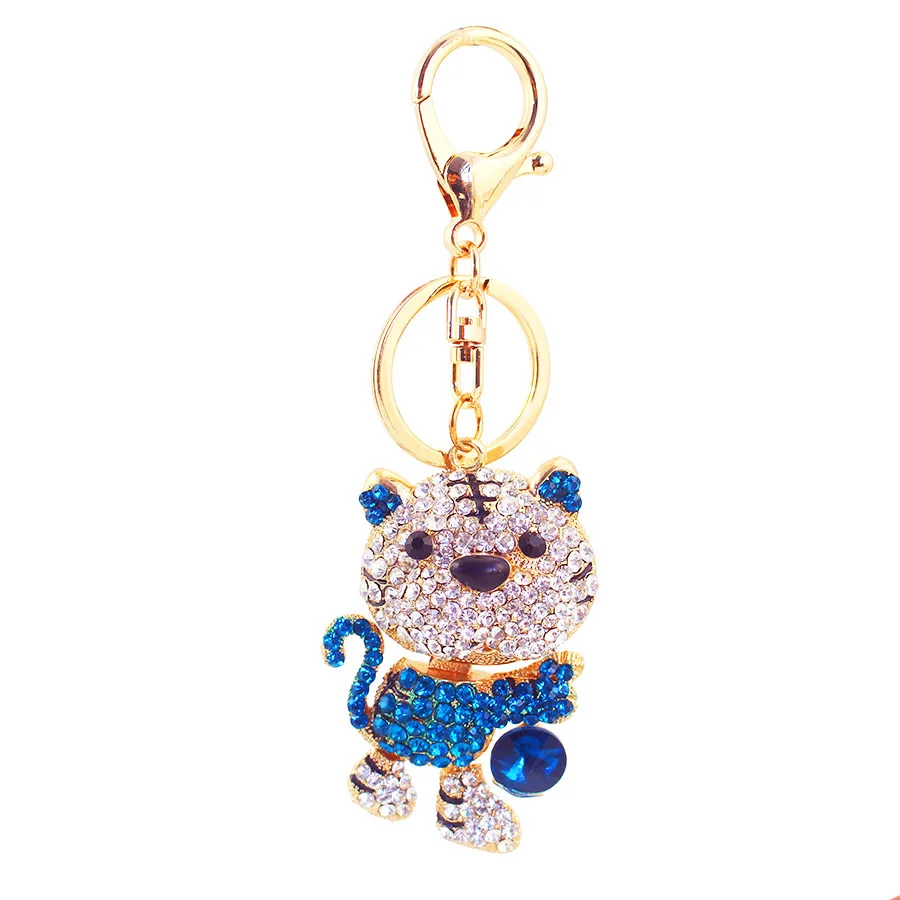 Llavero infantil tigre con cristal y pedrería brillante para mochila - imagen 3