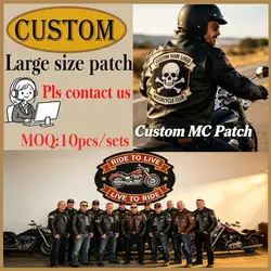 Parche bordado punk biker trasero grande para chalecos y chaquetas