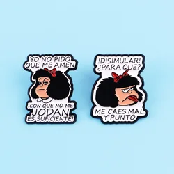 Broche esmalte frase divertida – Pin decorativo ropa y sombreros mujer