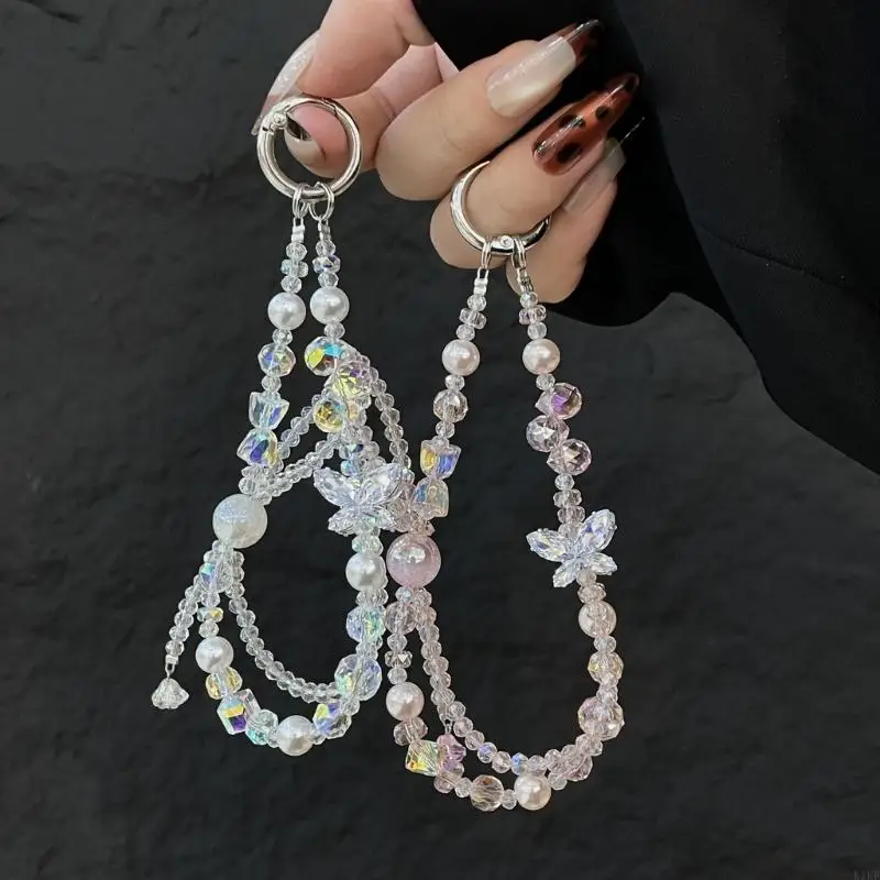 Portacelular colgante con cuentas y correa para mujer - imagen 4