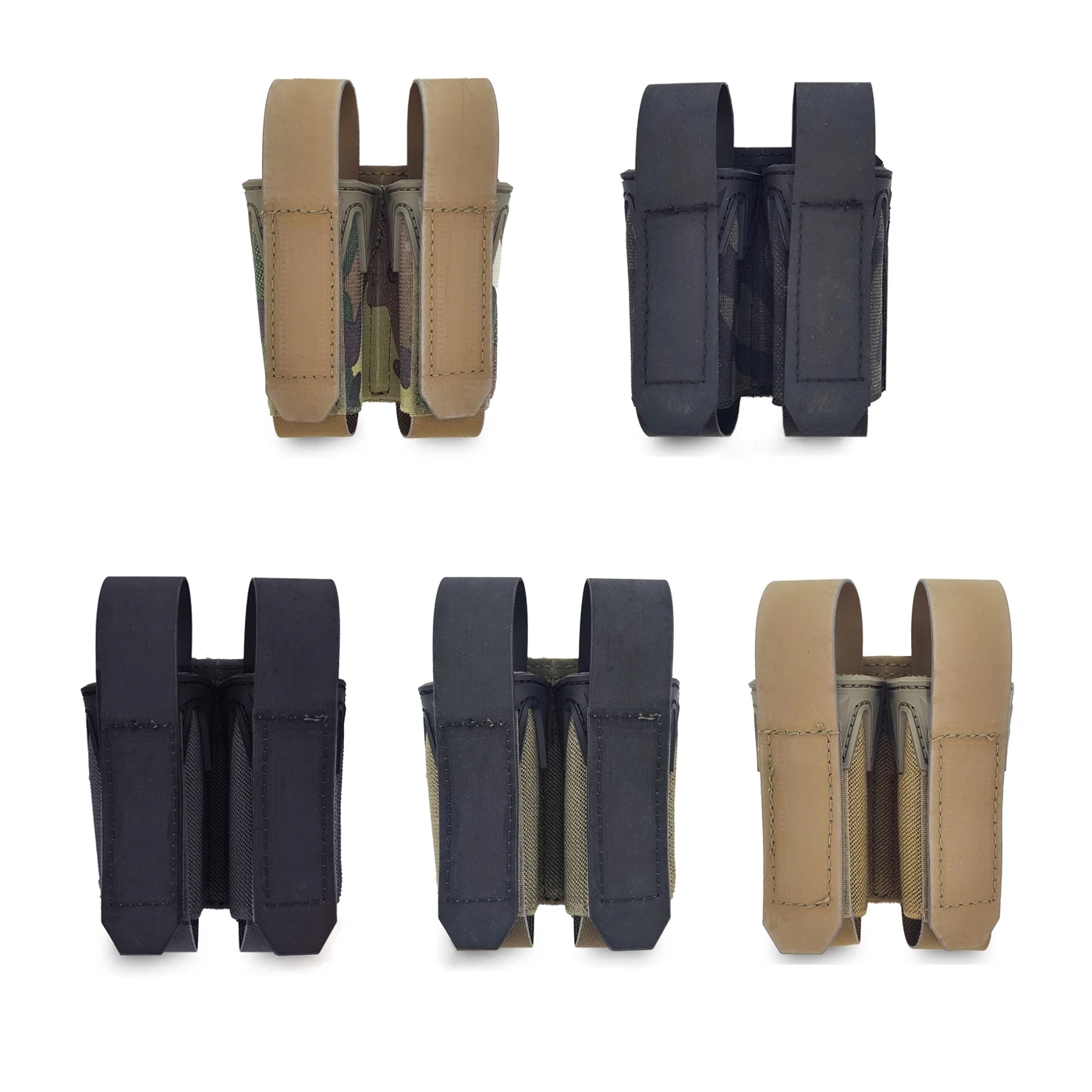 Funda doble MOLLE para cargadores de pistola vista frontal