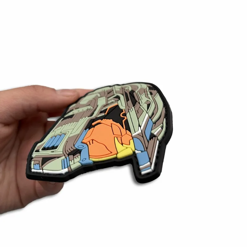 Parche táctico PVC luminiscente para casco, gancho y bucle - imagen 2