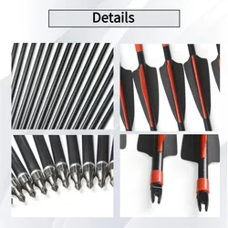 Eje de flecha carbono mixto, plumas Shield goma – caza