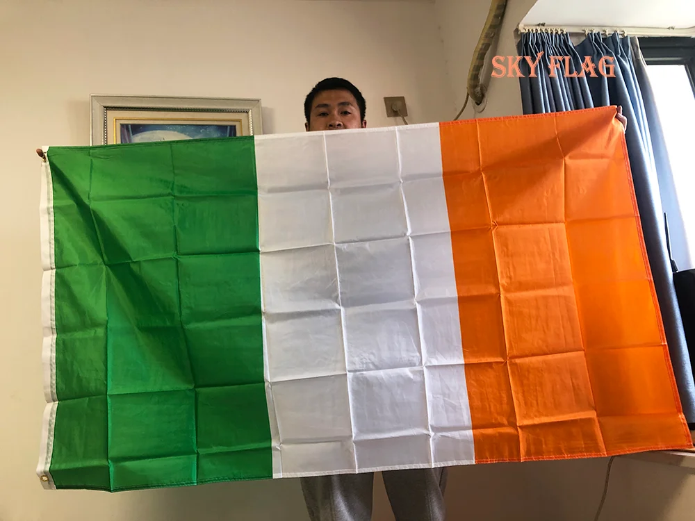 Bandera colgante de Irlanda en poliéster verde blanco naranja - imagen 5