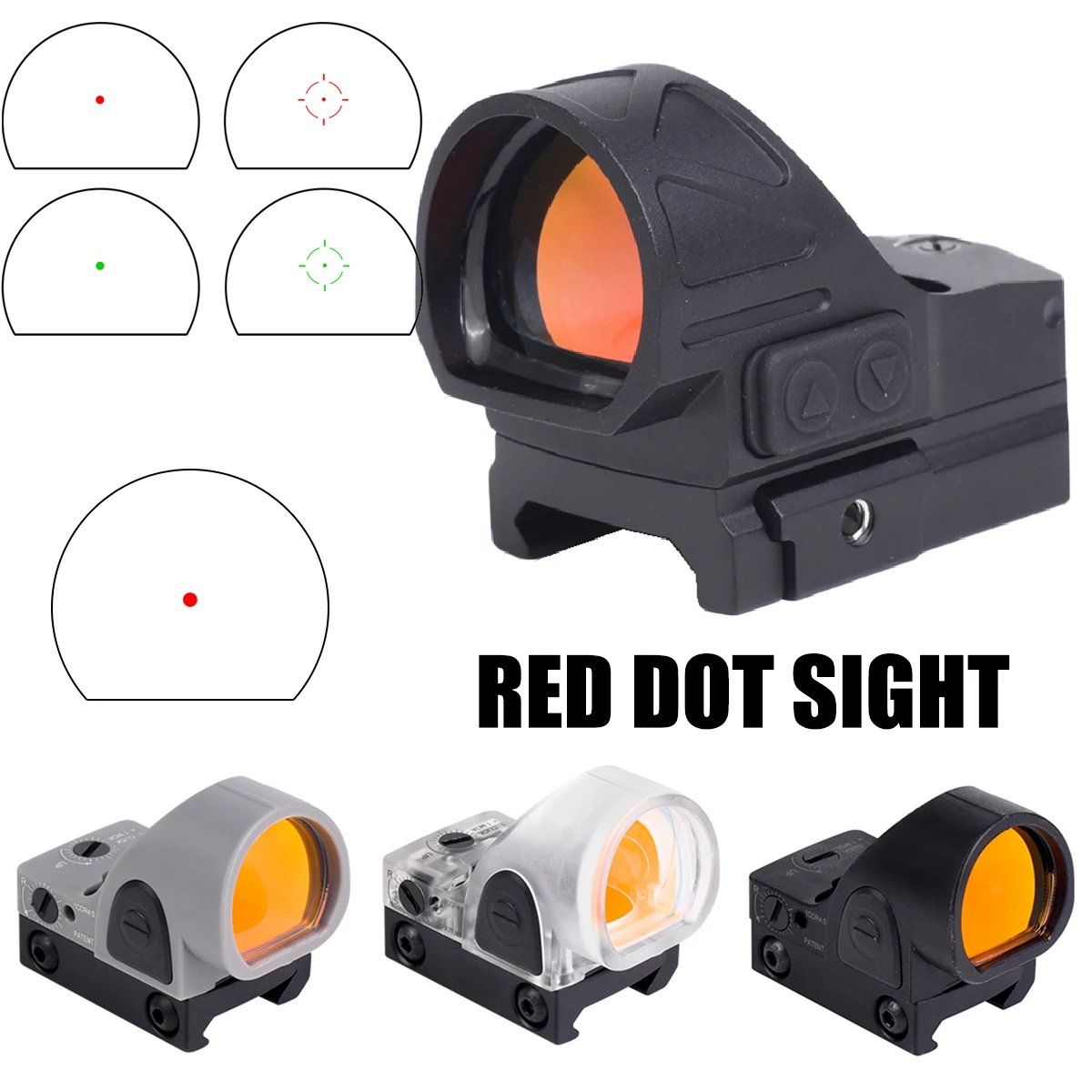 Mira punto rojo táctica mini ajustable para montaje Picatinny - imagen 3