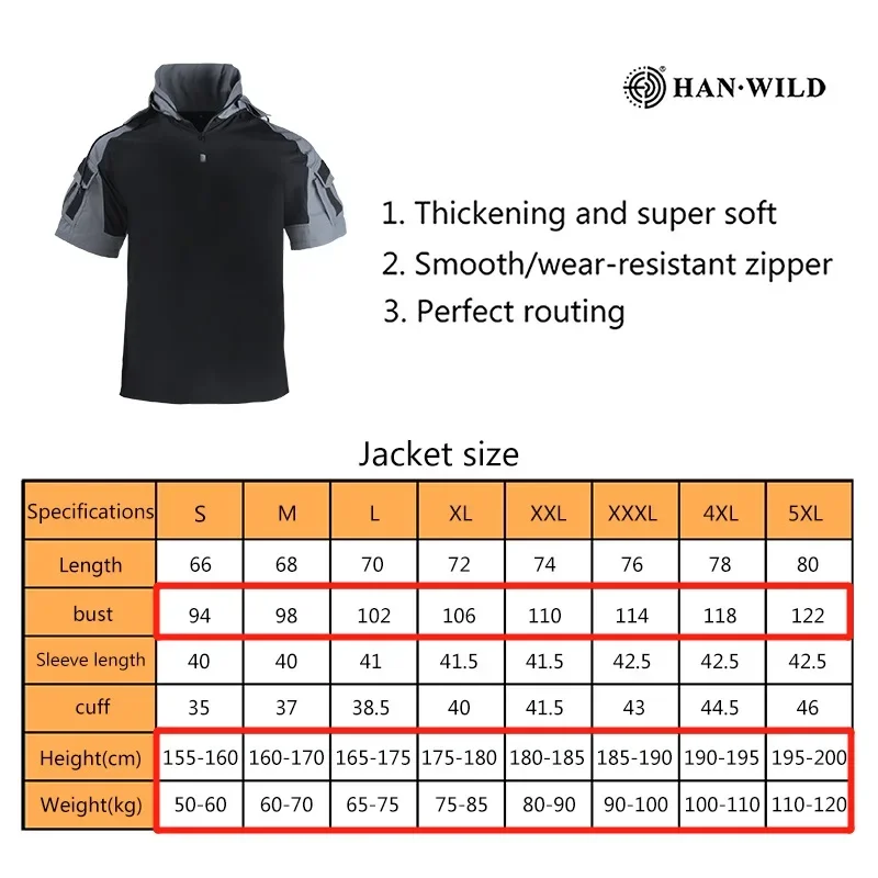 HAN WILD Camiseta con capucha táctica hombre camuflaje senderismo - imagen 2