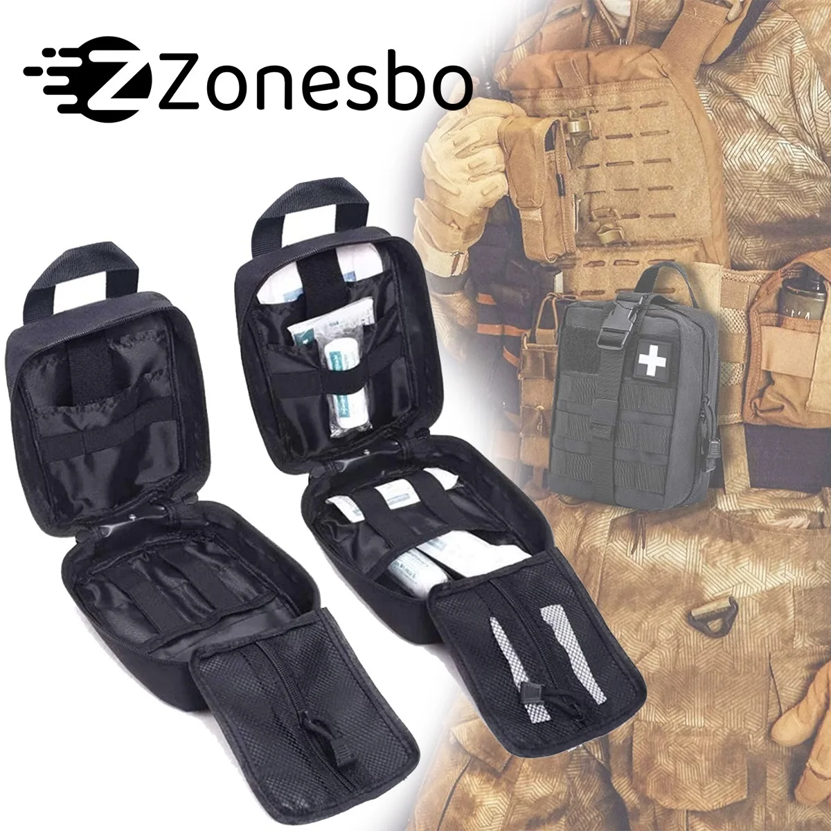 Kit primeros auxilios táctico MOLLE con torniquete y vendaje Israelí - imagen 2