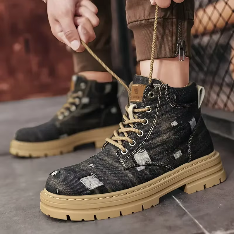Botines de mezclilla estilo británico – Hombre trabajo casual - imagen 2