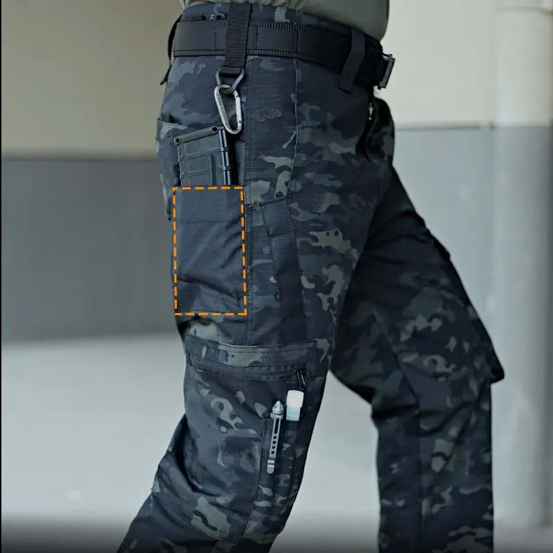 Pantalones tácticos cargo impermeables camuflaje con bolsillos - imagen 3