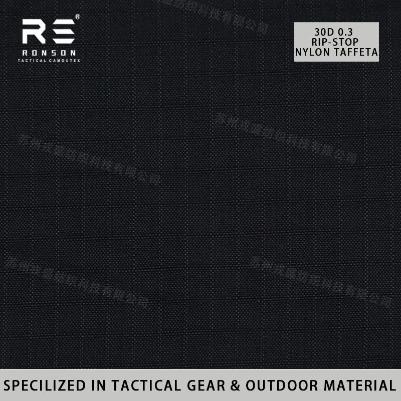 Tela ripstop spandex negra antidesgarro mate opaca para outdoor