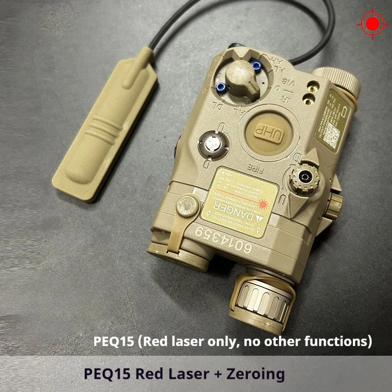 Linterna táctica Airsoft PEQ-15 con láser IR, punto rojo y LED estrobo - imagen 2