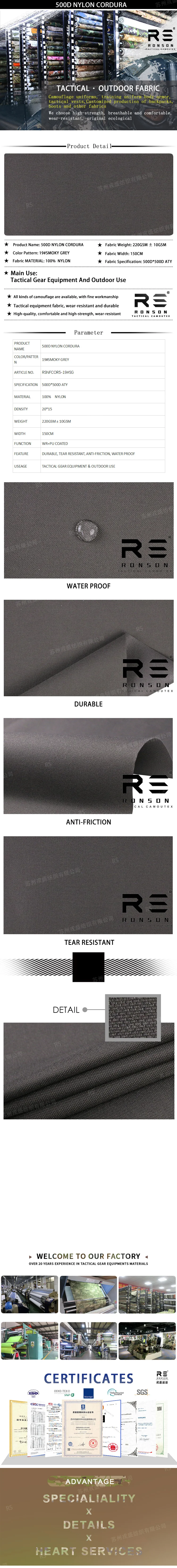 Tela de camuflaje Cordura COR5-SG en patrón camuflado