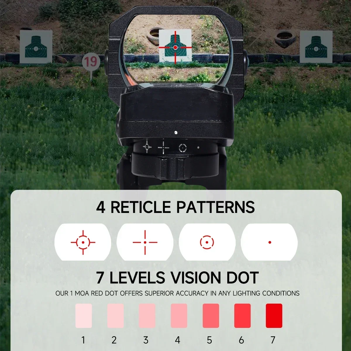 Mira Punto Rojo HD101AJ Táctica Compacta Ajustable para Rifle - imagen 5