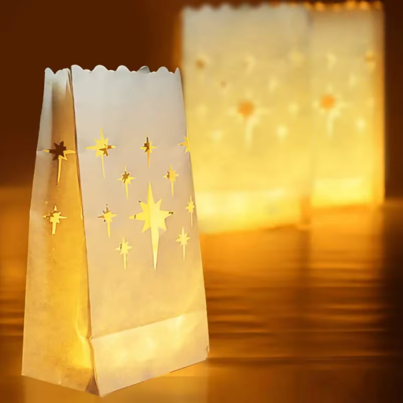 Luminarias de papel portavelas para bodas y fiestas al aire libre - imagen 3