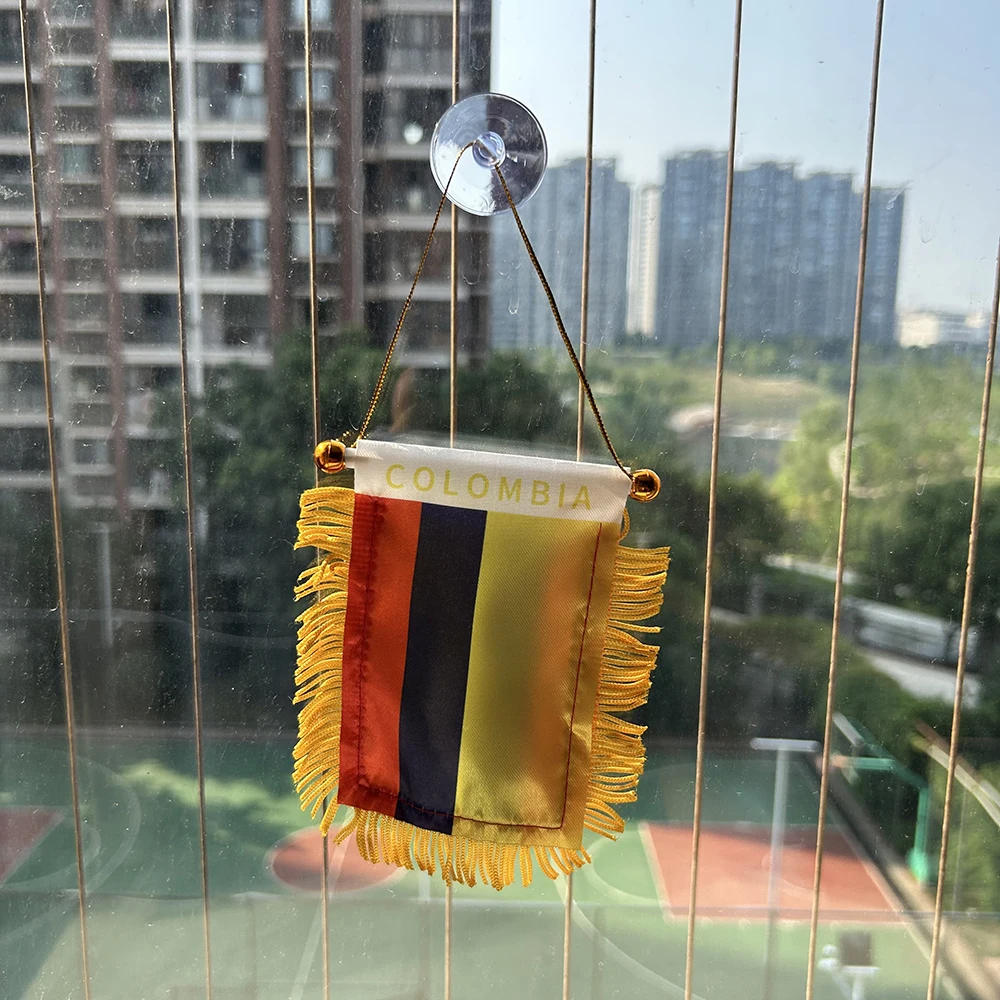 Bandera Colombia para ventana de coche, poliéster doble cara - imagen 4